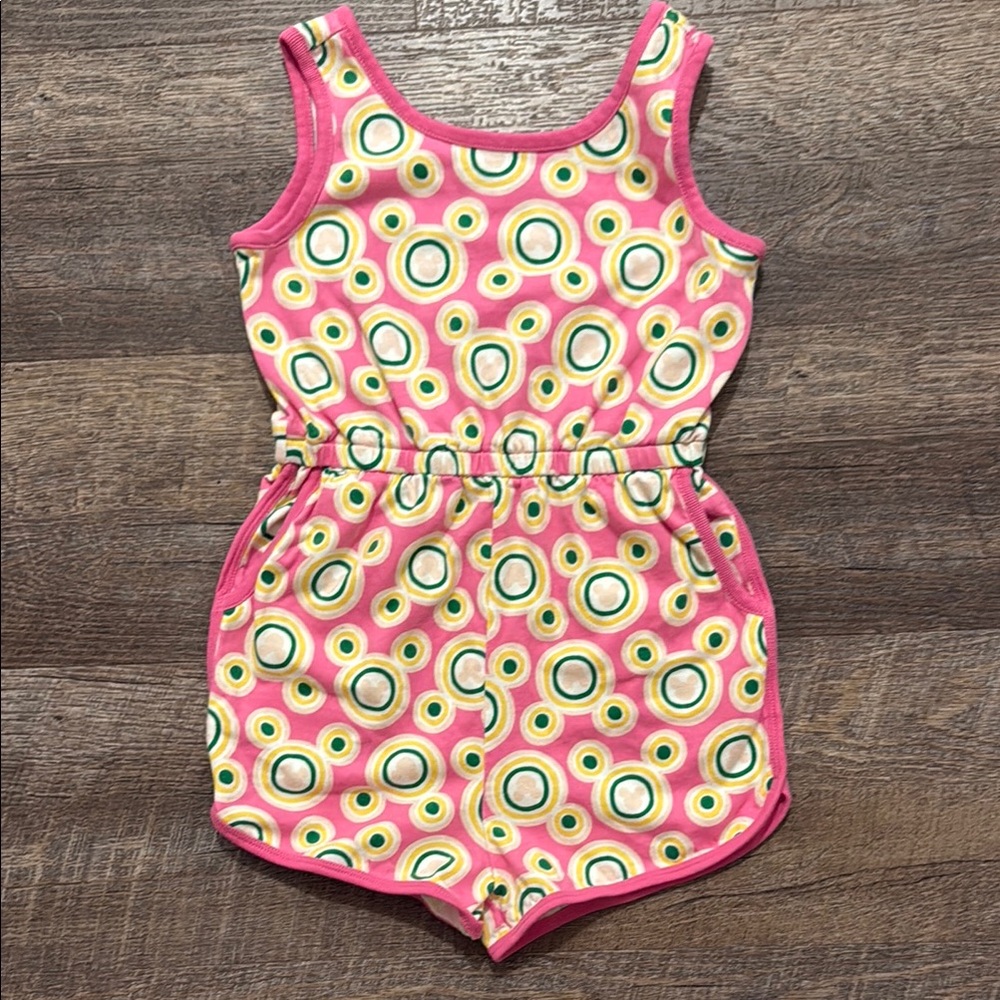 Hanna Andersson 100% Cotton Tank Romper w/ Minnie Mouse Print on Pink